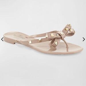 Valentino Women's Tan Sandals with Gold Accents